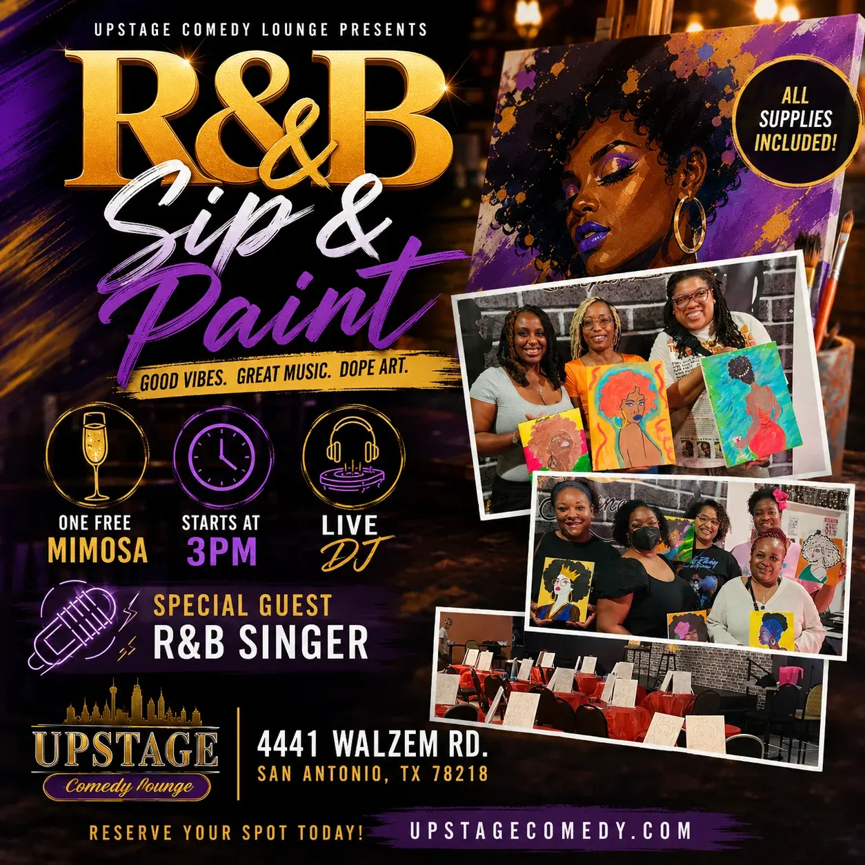 R&B Sip & Paint - Live DJ and Singer (Free Mimosa included)